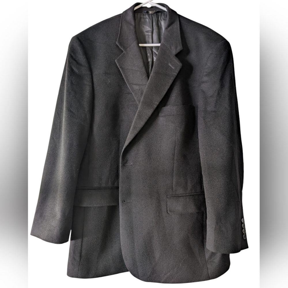 Brooks Brothers 346 Vintage 100% Cashmere Black Men's Blazer 46R